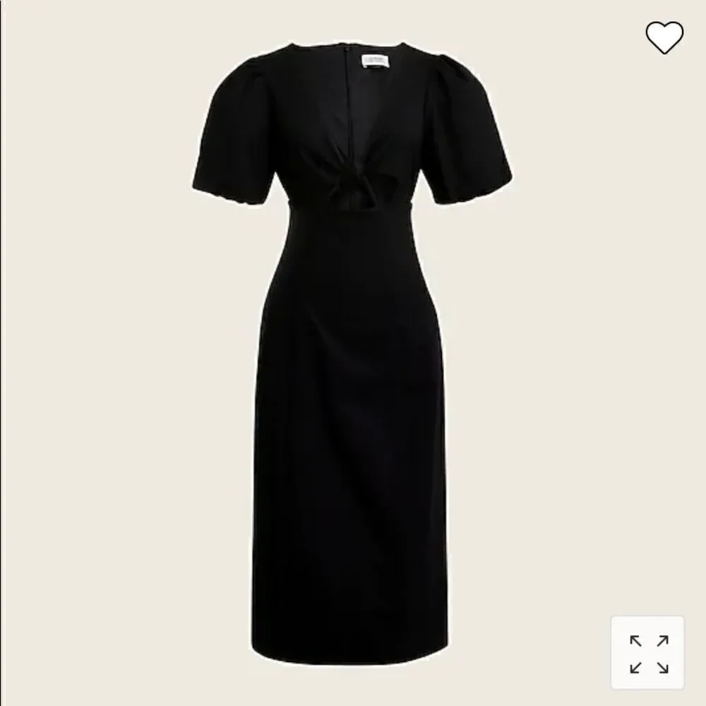 J. Crew Cutout puff-sleeve dress in cotton twill